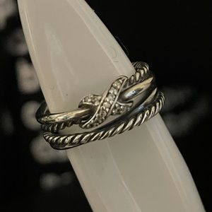David Yurman X Collection Ring with Diamonds